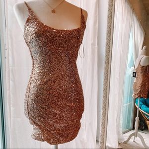 {3 For $25} Fashion Nova Gold Sequined Dress